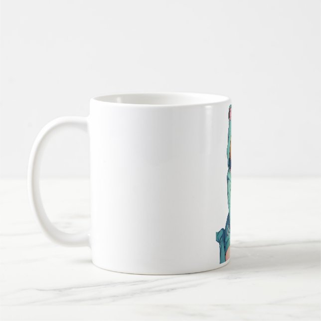 Mug une fille d'anime dans un sweat - shirt à capuche  (Gauche)