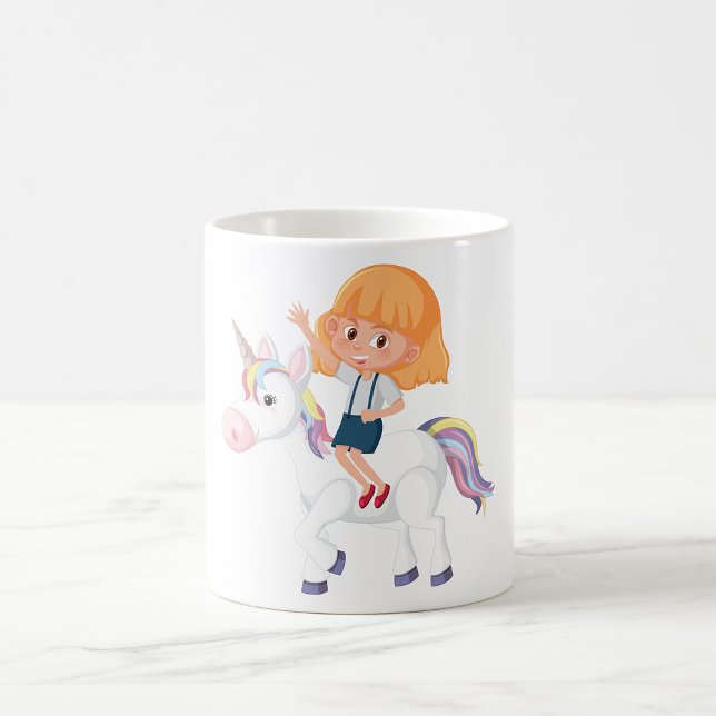 Mug Une Fille Qui Mène Une Unicorne (Créateur téléchargé)