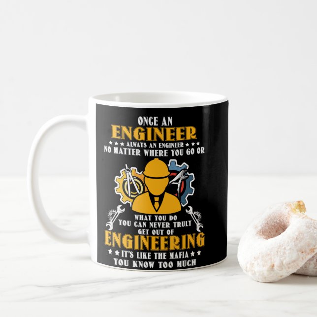 Mug Une Fois Un Ingénieur Toujours Un Ingénieur Peu Im (Avec donut)