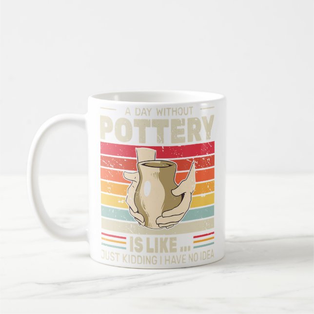 Mug Une journée sans poterie Rétro modelage d'argile c (Gauche)