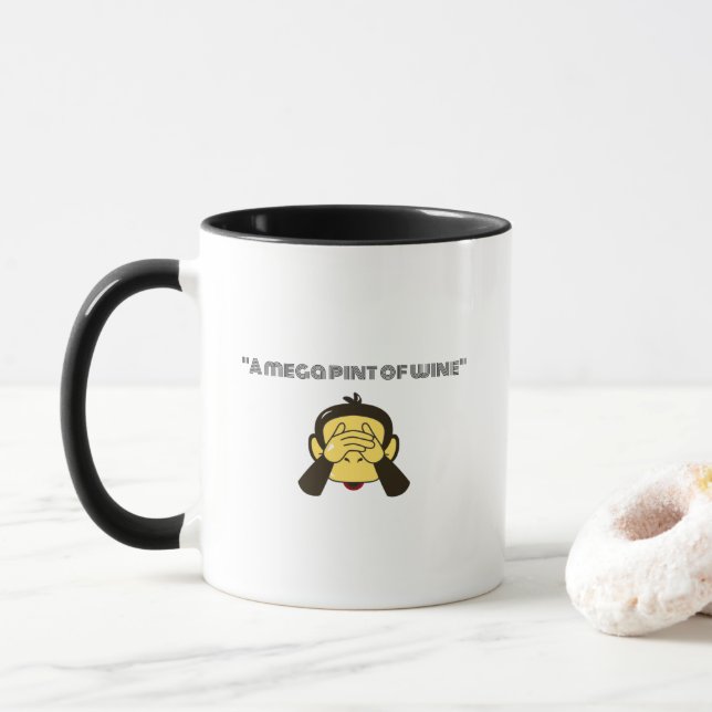 Mug Une Méga Pinte De Vin |Mèmes amusants cadeaux  (Avec donut)