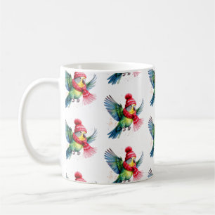 Mug Une mignonne perruque dans un Casquette d'hiver et