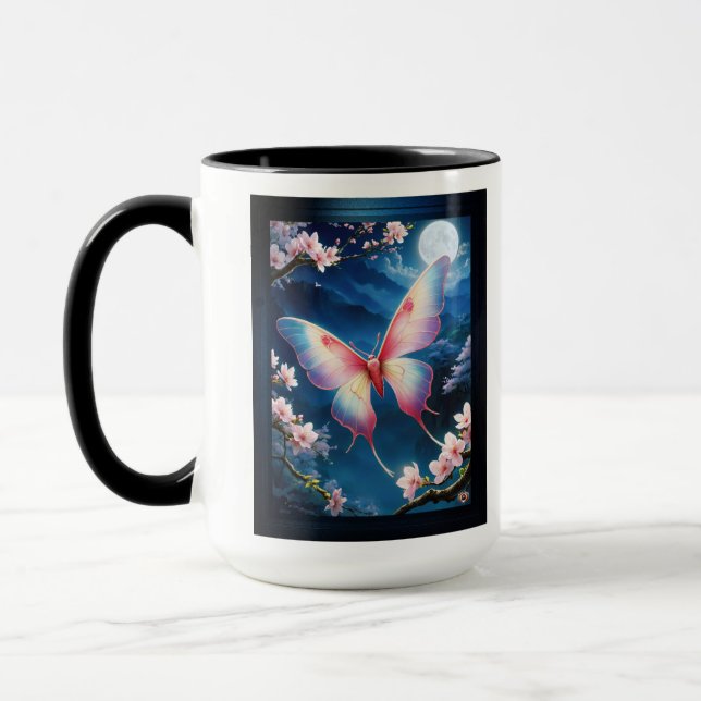 Mug Une Motte Chinoise Volant Au Milieu Des Fleurs De  (Gauche)