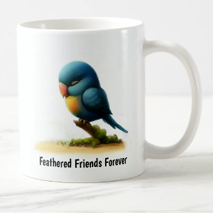 Mug Une peinture numérique d'un joli perroquet à tête 