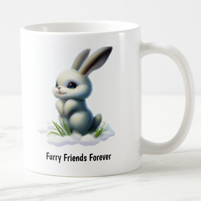 Mug Une peinture numérique d'un lièvre arctique mignon (Créateur téléchargé)