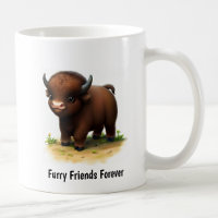 Une peinture numérique d'un mignon bison américain