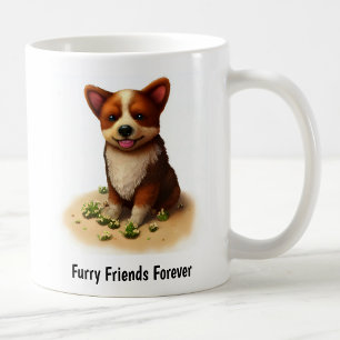 Mug Une peinture numérique d'un mignon chien de bétail