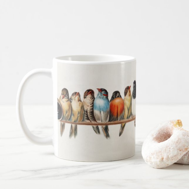 Mug Une perche d'oiseaux Illustration de la perche Vin (Avec donut)