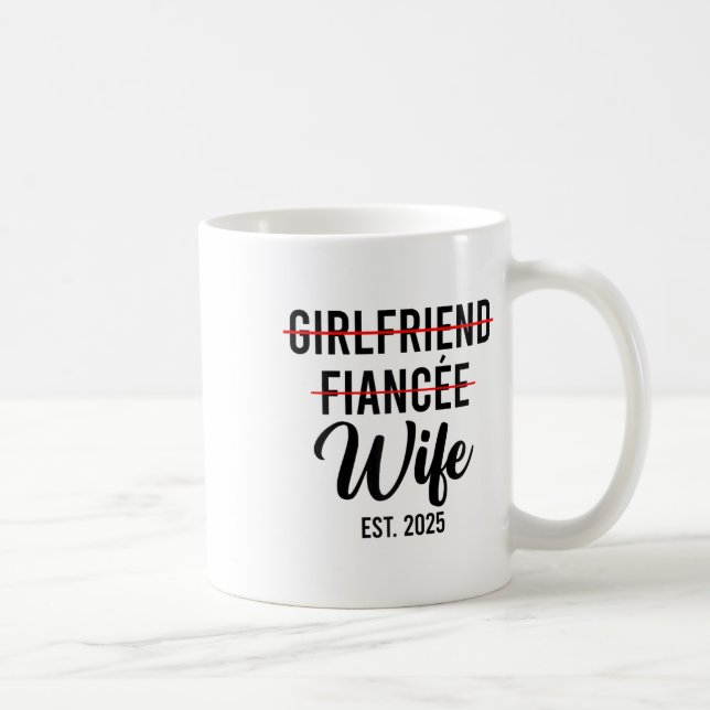 Mug Une Petite Amie Femme Mariage Mariée Groom Est. (Droite)
