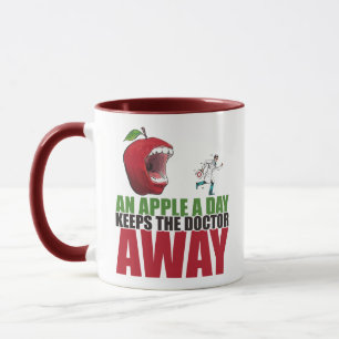 Mug Une Pomme par jour garde le docteur loin drôle Pom