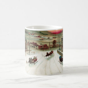 Mug Une scène de Noël de pays