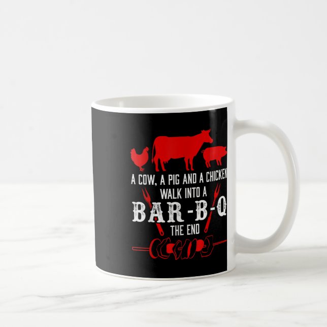 Mug Une Vache Un Cochon Et Un Poulet Un Bbq Fumeur Drô (Droite)
