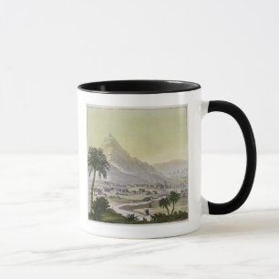 Mug Une vue de la banlieue noire de Lima, Pérou, de