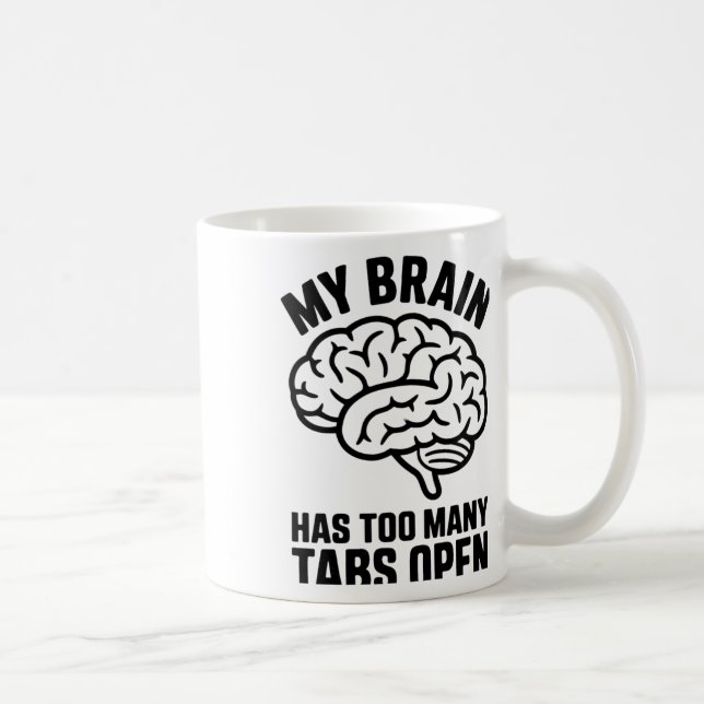 Mug Unhinged - Mon Cerveau A Trop De Tabs Open Sticker (Droite)