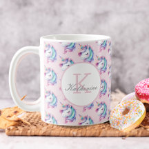 Unicorn Cute Watercolor Motif Nom personnalisé