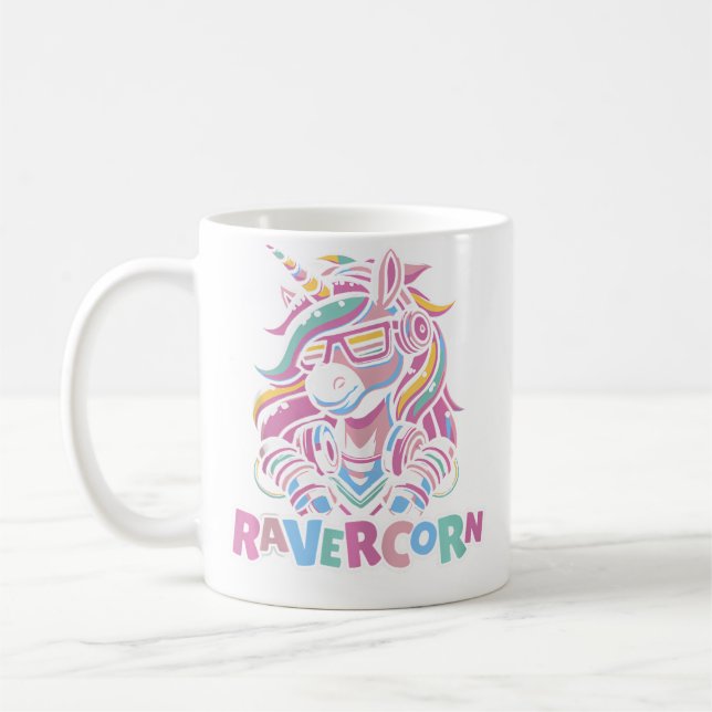Mug Unicorn Electro Clubbing Raver Hardtekk Techno Rav (Gauche)