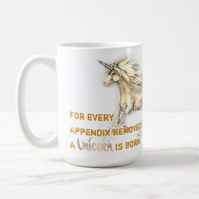 Mug Unicorne Appendice retrait Coupe (Gauche)
