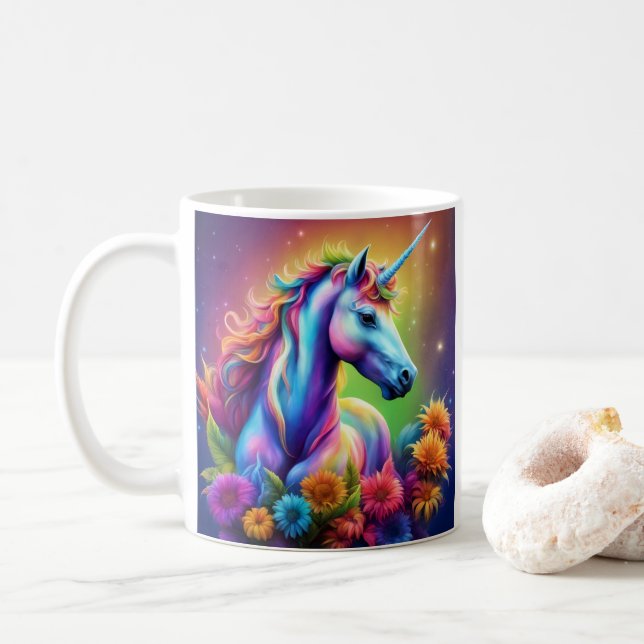 Mug Unicorne arc-en-ciel (Avec donut)