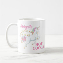 Unicorne blanche rose cacao chaud