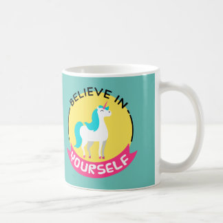 Mug Unicorne "Croyez en vous-même" dessin de motivatio
