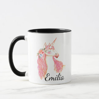 Mug unicorne de nom personnalisé