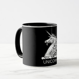 Mug Unicorne noire et blanche Cheval magique