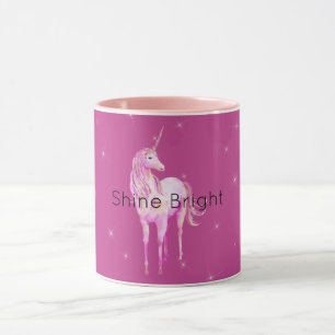 Mug Unicorne rose or