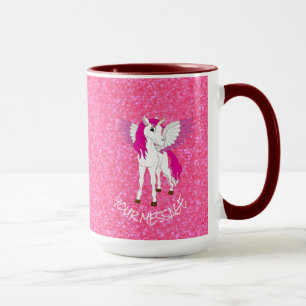 Mug Unicorne rose parties scintillant