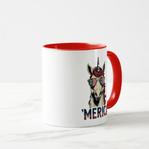 Mug Unicorne vintage 4 juillet patriotique