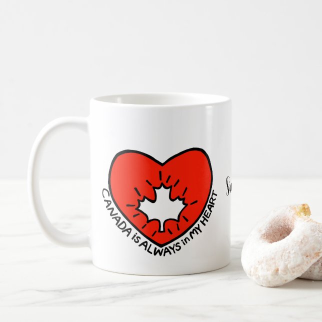 Mug Unique cadeau canadien Nom personnalisé Canada Coe (Avec donut)