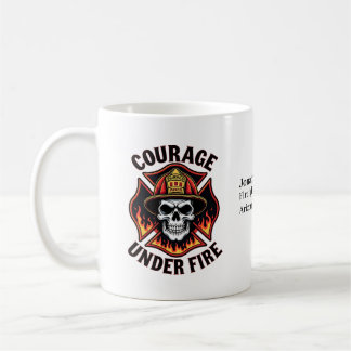 Mug Unique Firefighter Skull in Maltese Cross FIre