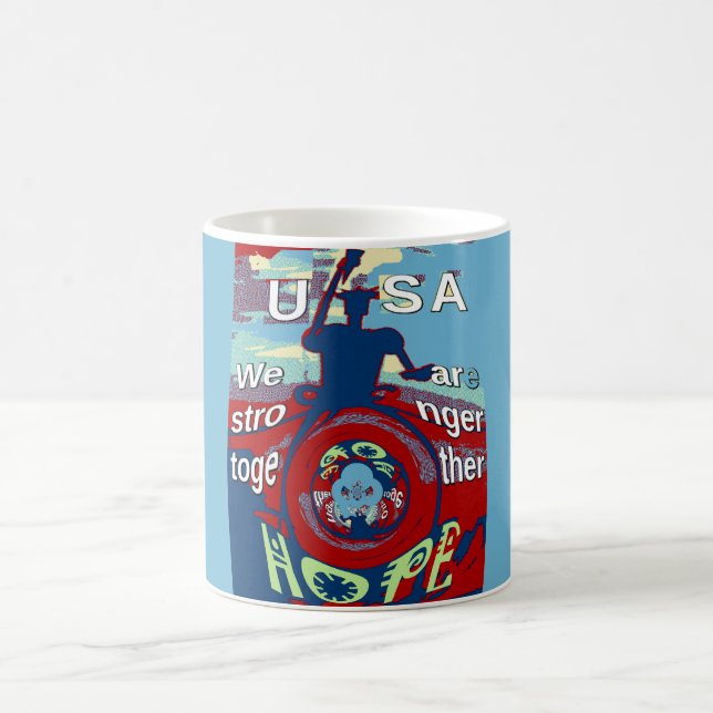 Mug United in Hope : Stronger Together - USA Art Print (Centre)