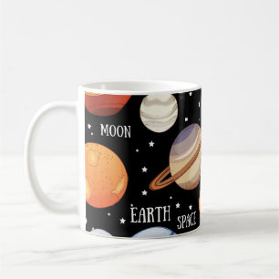 Mug Univers, l'espace, conception tirée par la main de