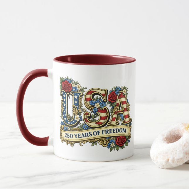 Mug USA America's 250th Anniversary (Avec donut)