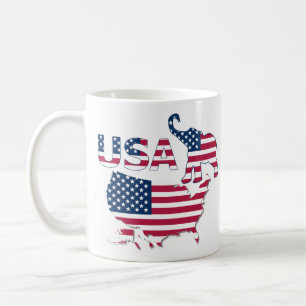 Mug USA Carte Drapeau Parti Républicain Eléphant Polit