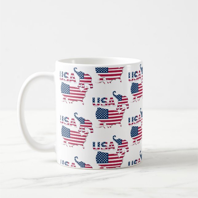 Mug USA Carte Drapeau Parti républicain politique Elép (Gauche)