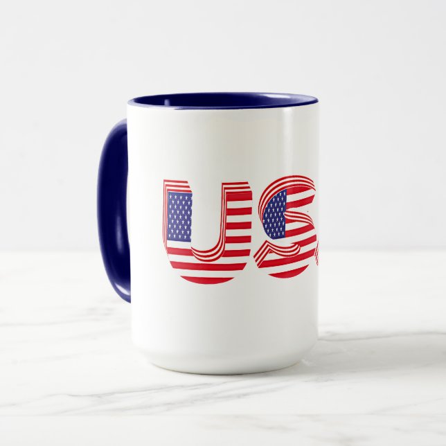 Mug USA, design patriotique, (Devant gauche)