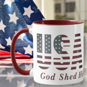 Mug USA Dieu A Partagé Sa Grâce Sur Le Patriotique