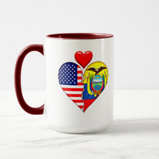 Mug USA Équateur Drapeaux cœur espagnol Patrimoine his