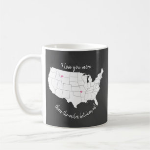 Mug USA Je t'aime plus que les kilomètres qui nous s