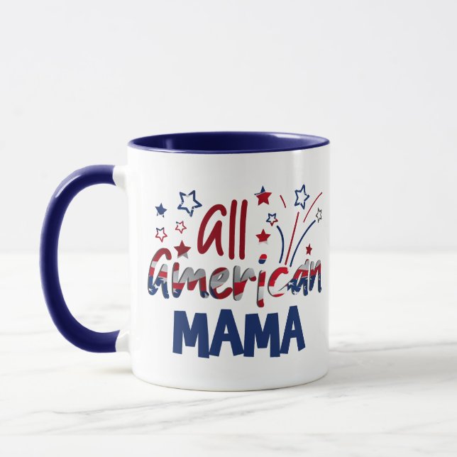 Mug USA Patriotic, USA Drapeau Tout American Mom Gift  (Gauche)