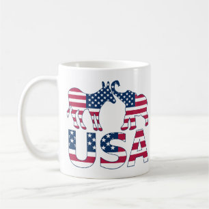Mug USA Politique démocrate républicaine Donkey Elepha