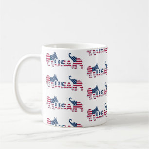 Mug USA Politique Démocratique Donkey Republican Eleph