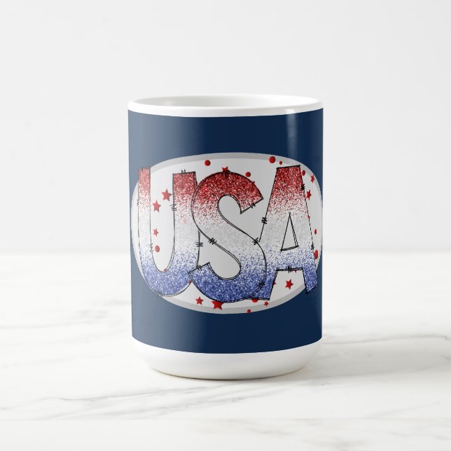 Mug USA Shimmer et Stars Word Art (Centre)