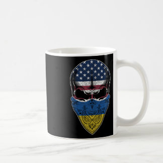 Mug Usa Ukraine Roots - Ukrainian American Flag Skull 