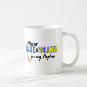 Mug Usage de syndrome de Down I bleu et jaune pour mon