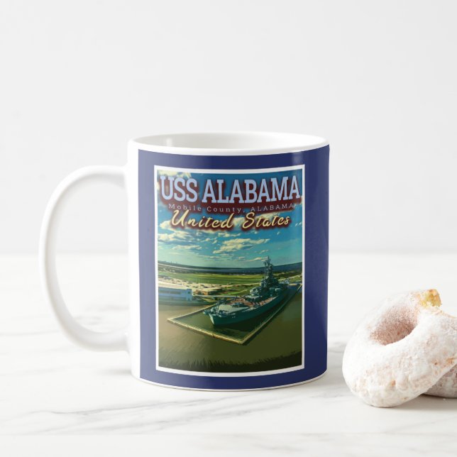 MUG USS ALABAMA BATTLESHIP - MOBILE ALABAMA USA (Avec donut)