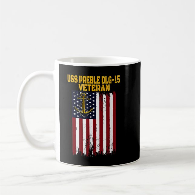 Mug USS Preble DLG-15 Destroyer Fête des pères Vétérin (Gauche)