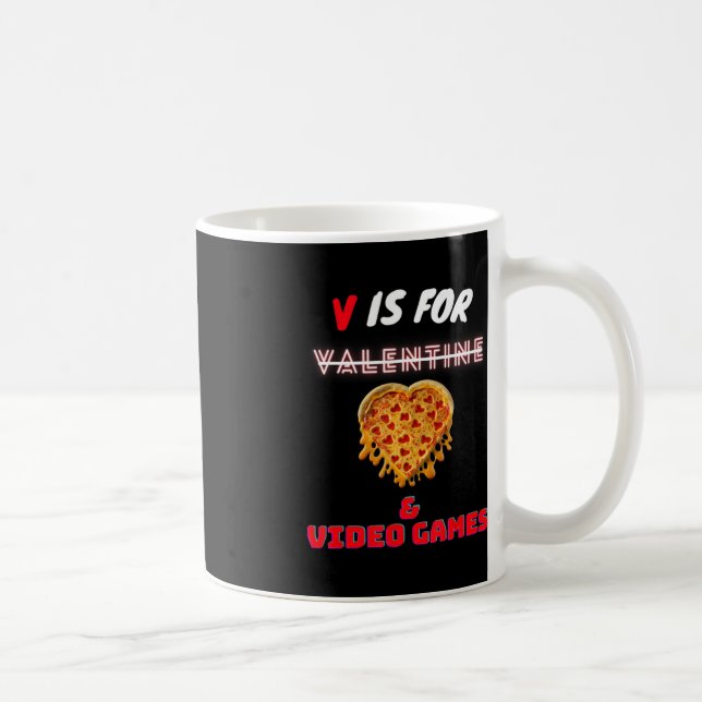 Mug V Day est pour Pizza et Vidéo Amateurs de jeu garç (Droite)