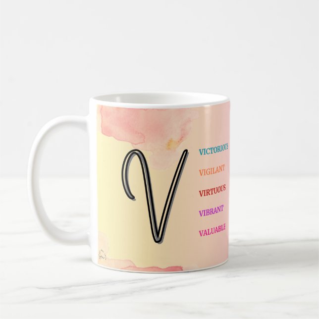 Mug "V" initial (11oz) (Gauche)